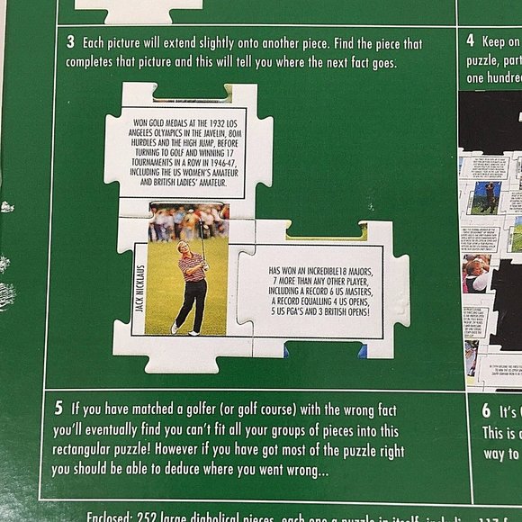 Which Golfer Did That? Quiz Jigsaw Puzzle Poster With Answers Included 252 Piece - Picture 8 of 10